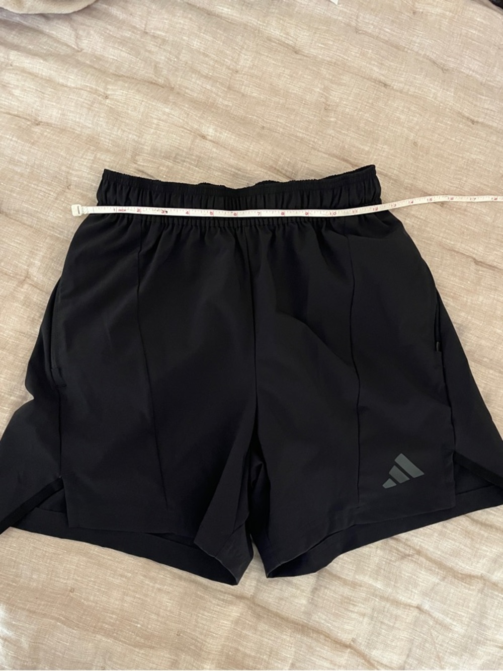 adidas Black Performance Running Shorts with Reflective Logo - Picture 6 of 7